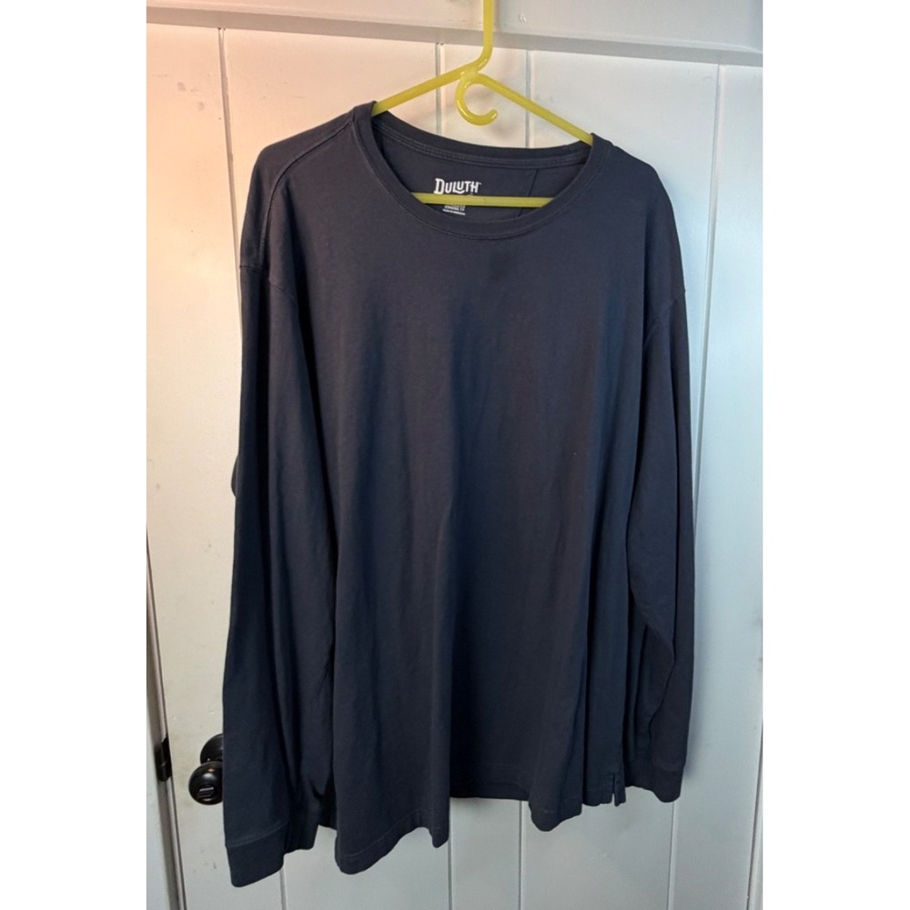 Duluth Trading Co Shirt Mens XL Dark Blue Longtail Long Sleeve Relaxed‎ Fit